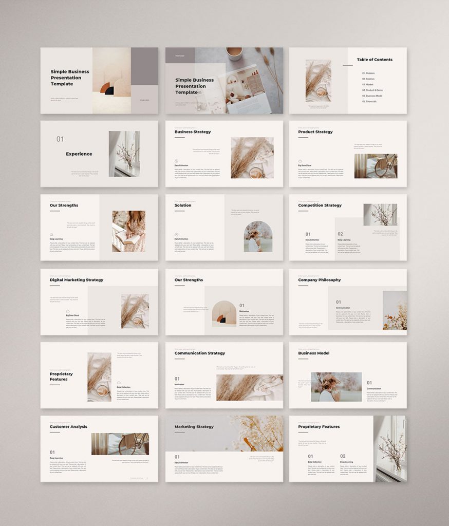 Simple Business Presentation Template - Download CANVA Template