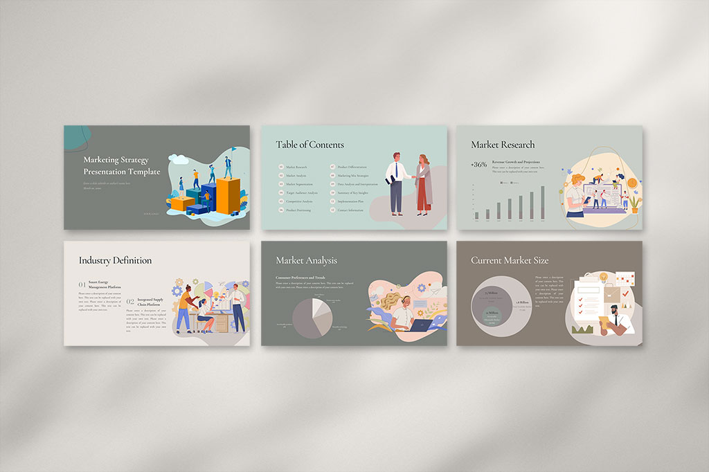 Canva Marketing Strategy Presentation Template Preview 01